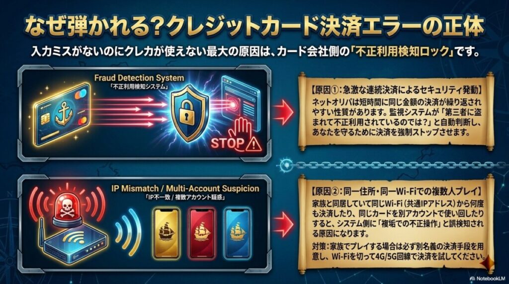 クレジットカードが弾かれる最大の原因は「不正利用検知ロック」