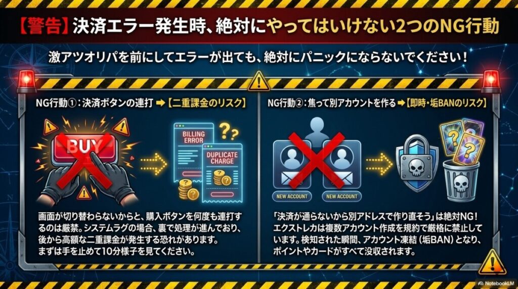 【警告】決済エラー時に絶対やってはいけない2つのNG行動